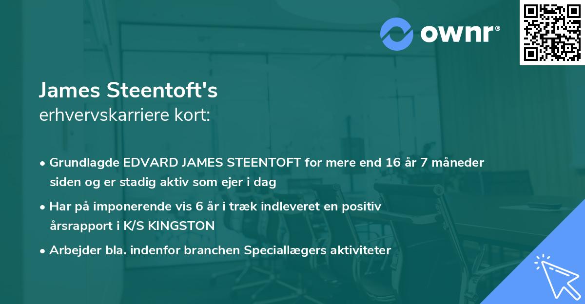 James Steentoft's erhvervskarriere kort