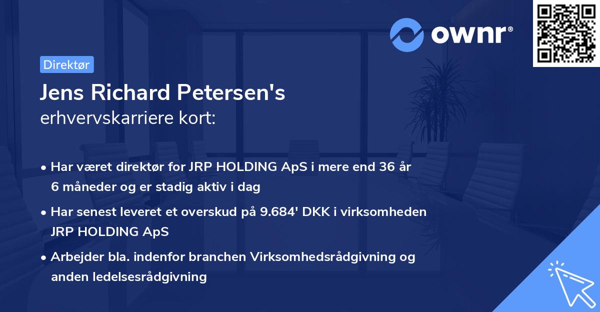 Jens Richard Petersen's erhvervskarriere kort