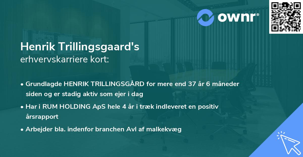 Henrik Trillingsgaard's erhvervskarriere kort