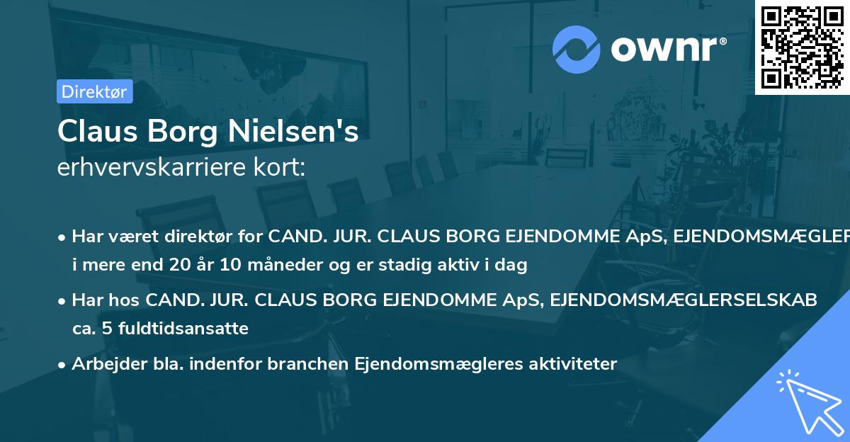 Claus Borg Nielsen's erhvervskarriere kort