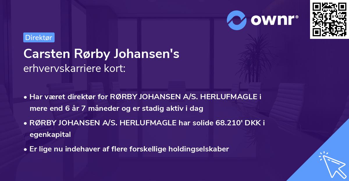 Carsten Rørby Johansen's erhvervskarriere kort