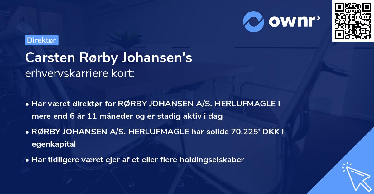 Carsten Rørby Johansen's erhvervskarriere kort