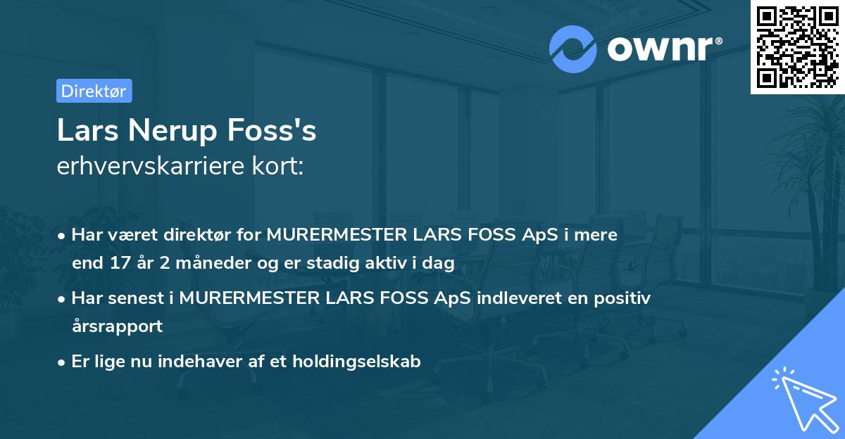 Lars Nerup Foss's erhvervskarriere kort