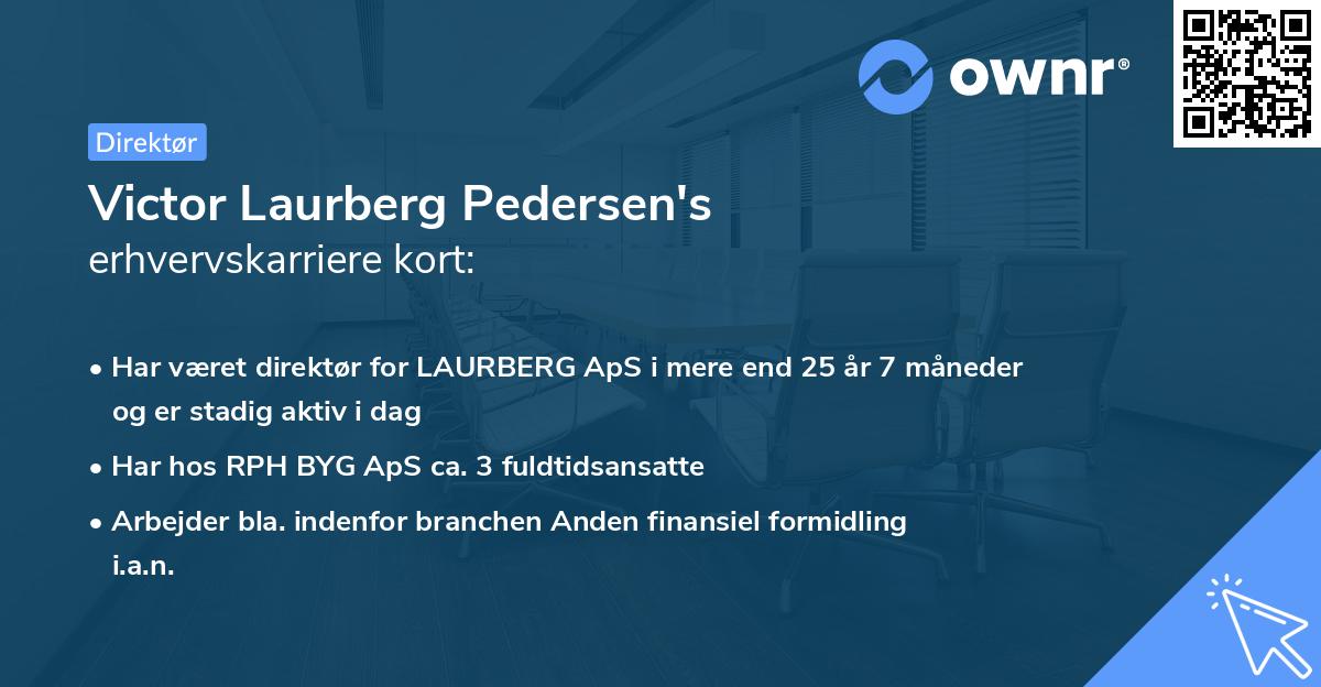 Victor Laurberg Pedersen's erhvervskarriere kort