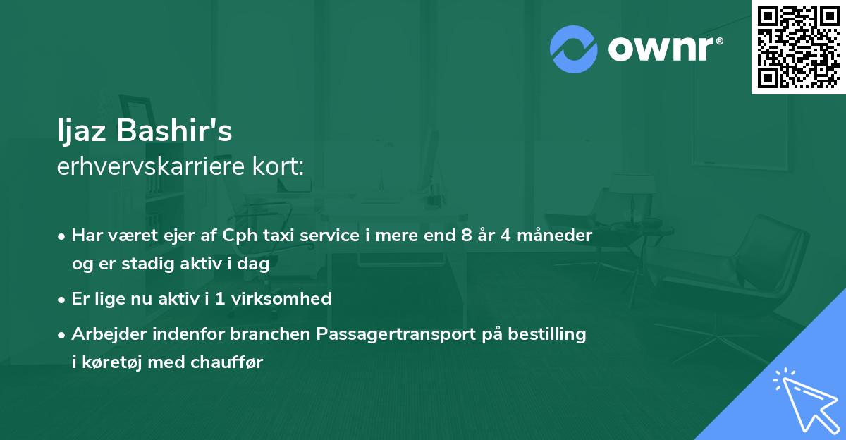 Ijaz Bashir's erhvervskarriere kort