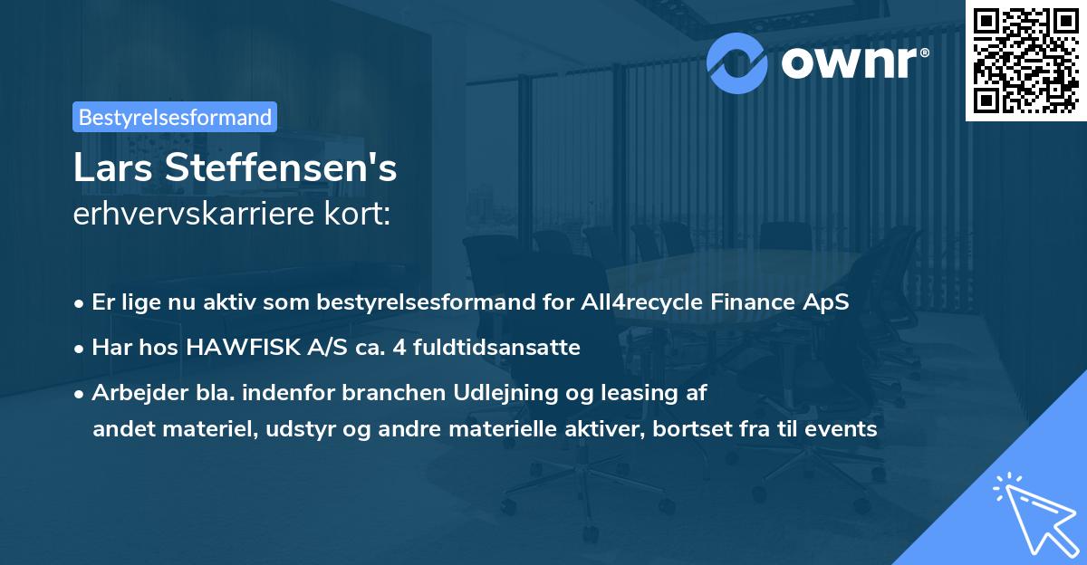 Lars Steffensen's erhvervskarriere kort