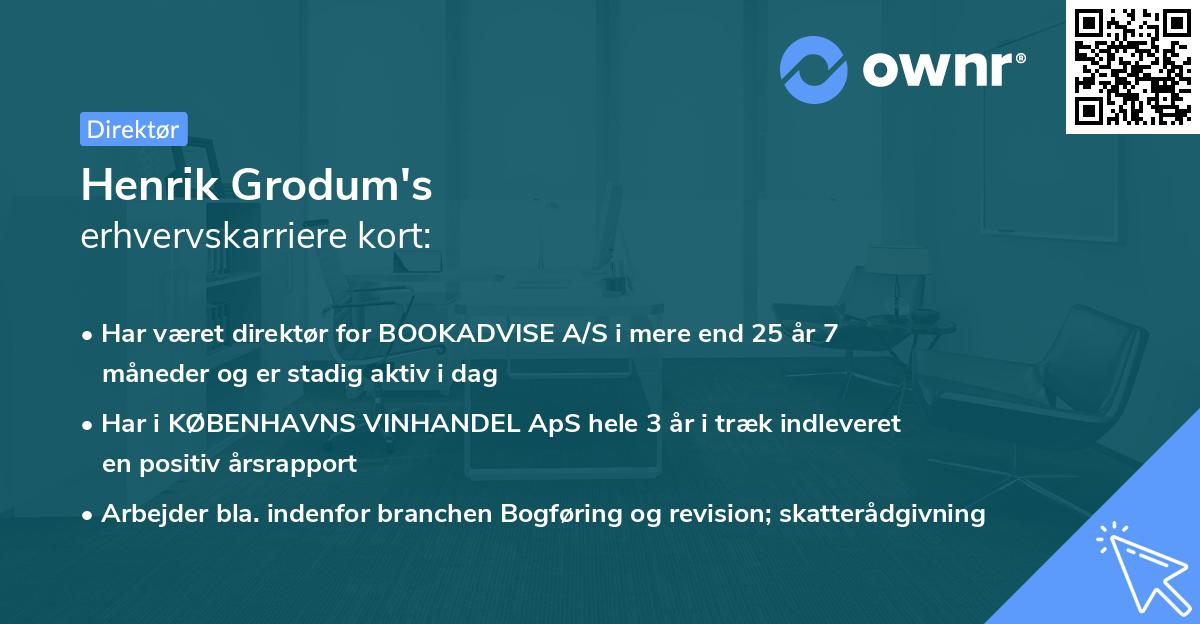Henrik Grodum's erhvervskarriere kort