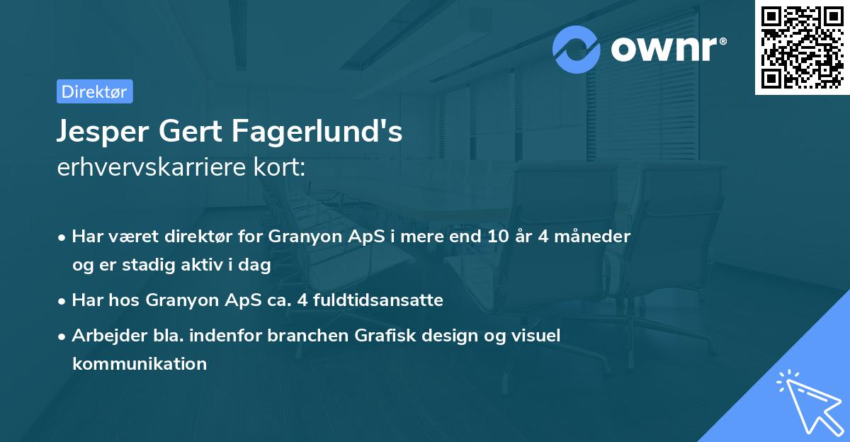 Jesper Gert Fagerlund's erhvervskarriere kort