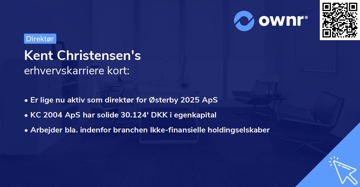 Kent Christensen's erhvervskarriere kort