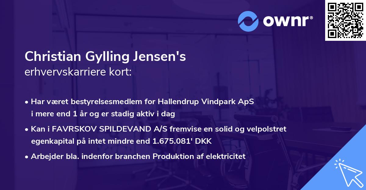 Christian Gylling Jensen's erhvervskarriere kort