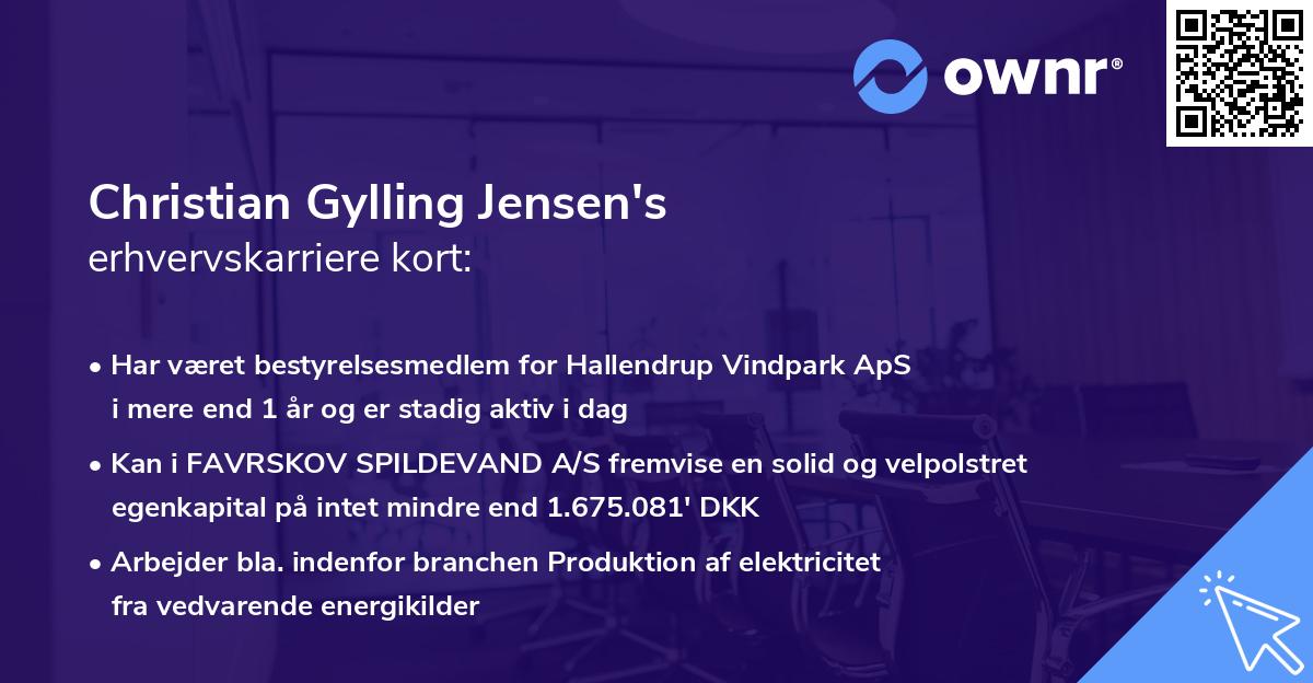 Christian Gylling Jensen's erhvervskarriere kort