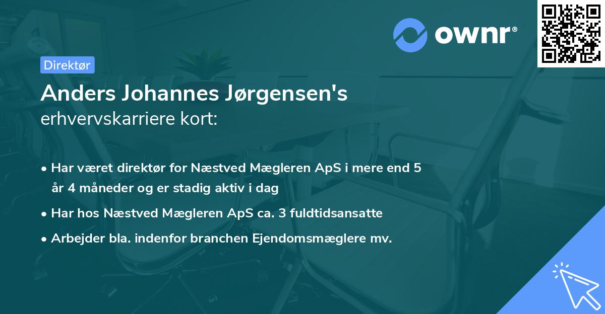 Anders Johannes Jørgensen's erhvervskarriere kort