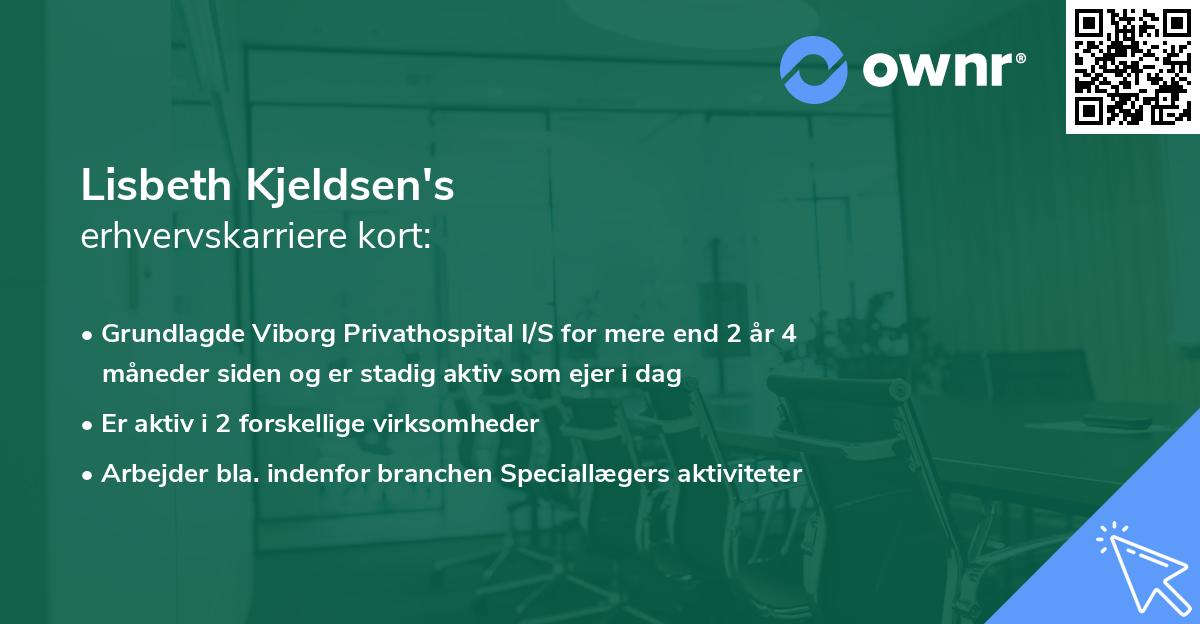 Lisbeth Kjeldsen's erhvervskarriere kort
