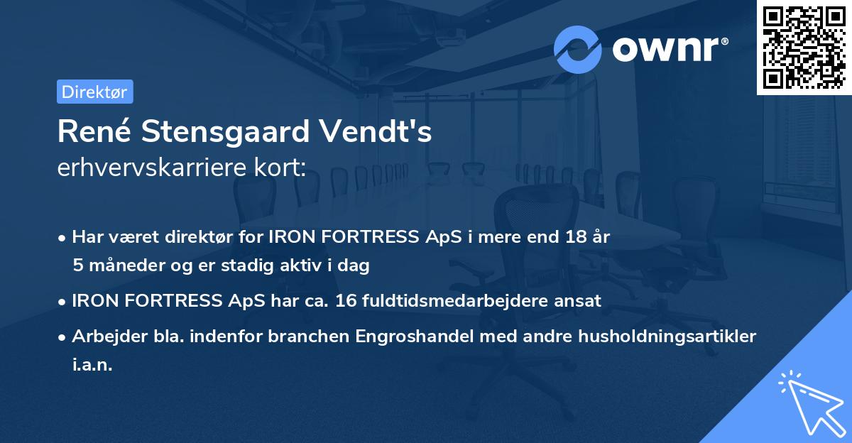 René Stensgaard Vendt's erhvervskarriere kort
