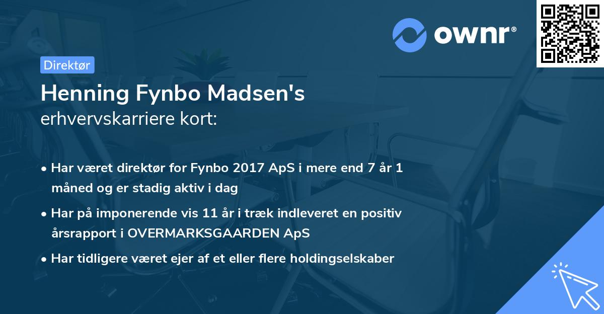 Henning Fynbo Madsen's erhvervskarriere kort