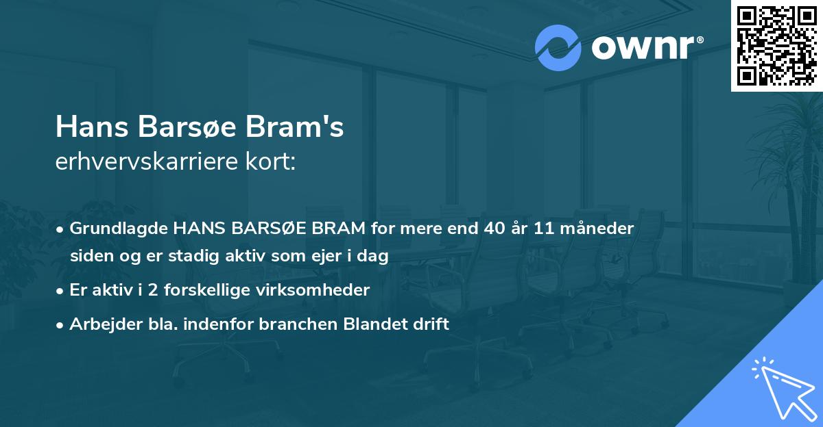 Hans Barsøe Bram's erhvervskarriere kort