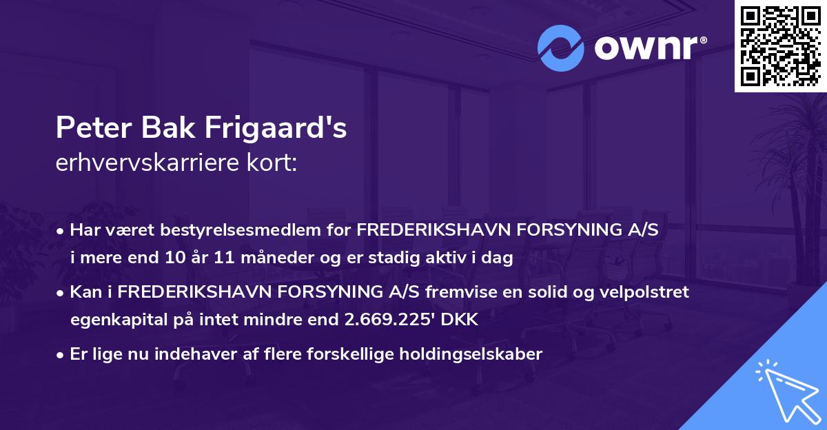 Peter Bak Frigaard's erhvervskarriere kort