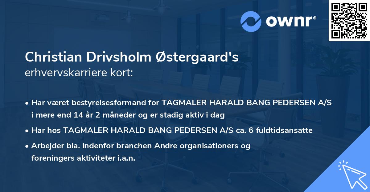 Christian Drivsholm Østergaard's erhvervskarriere kort