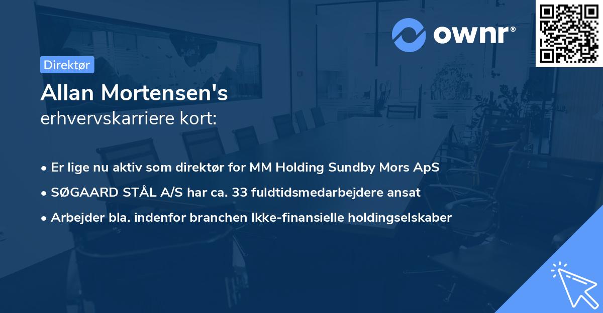 Allan Mortensen's erhvervskarriere kort