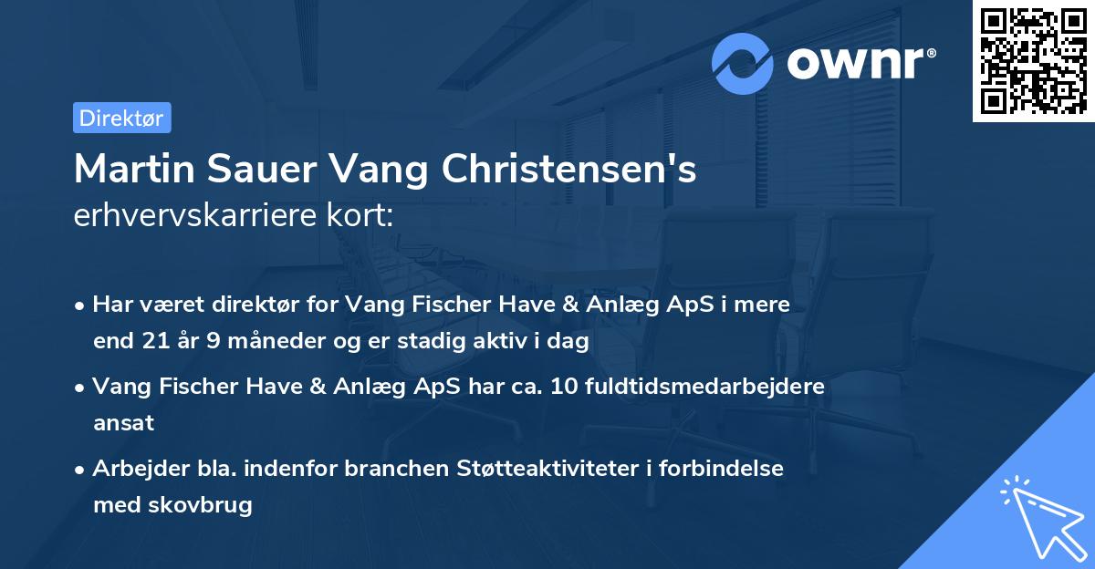 Martin Sauer Vang Christensen's erhvervskarriere kort