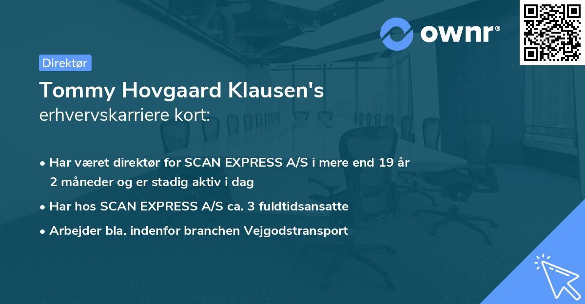 Tommy Hovgaard Klausen's erhvervskarriere kort