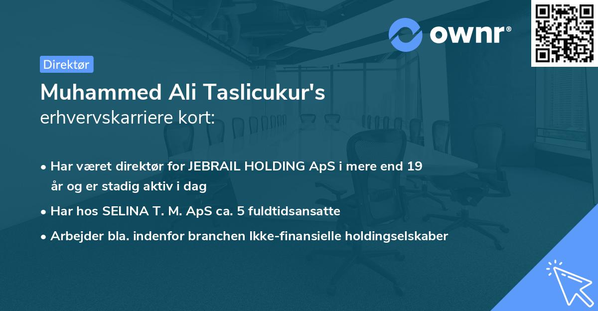 Muhammed Ali Taslicukur's erhvervskarriere kort