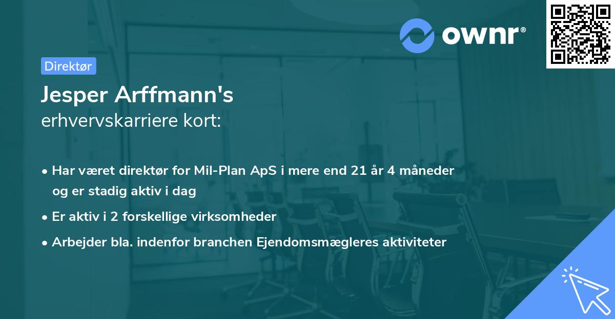Jesper Arffmann's erhvervskarriere kort