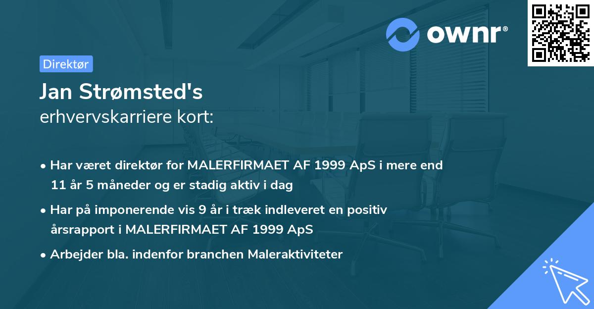 Jan Strømsted's erhvervskarriere kort