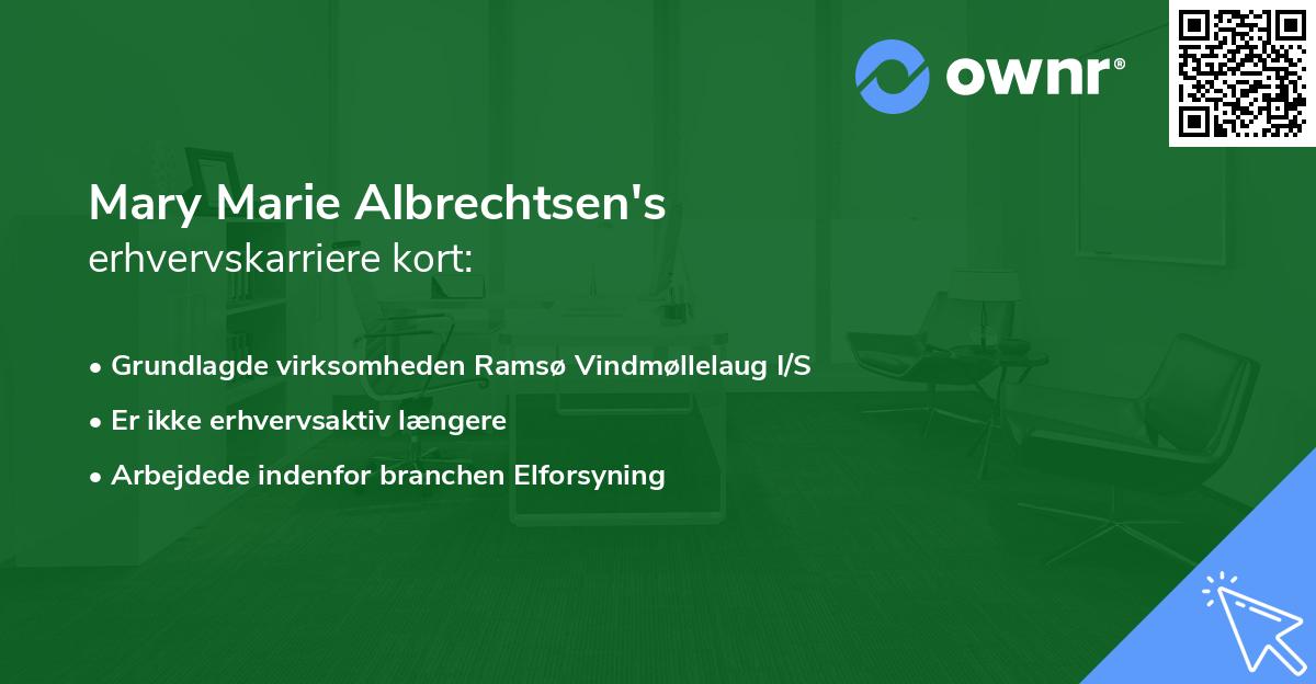 Mary Marie Albrechtsen's erhvervskarriere kort