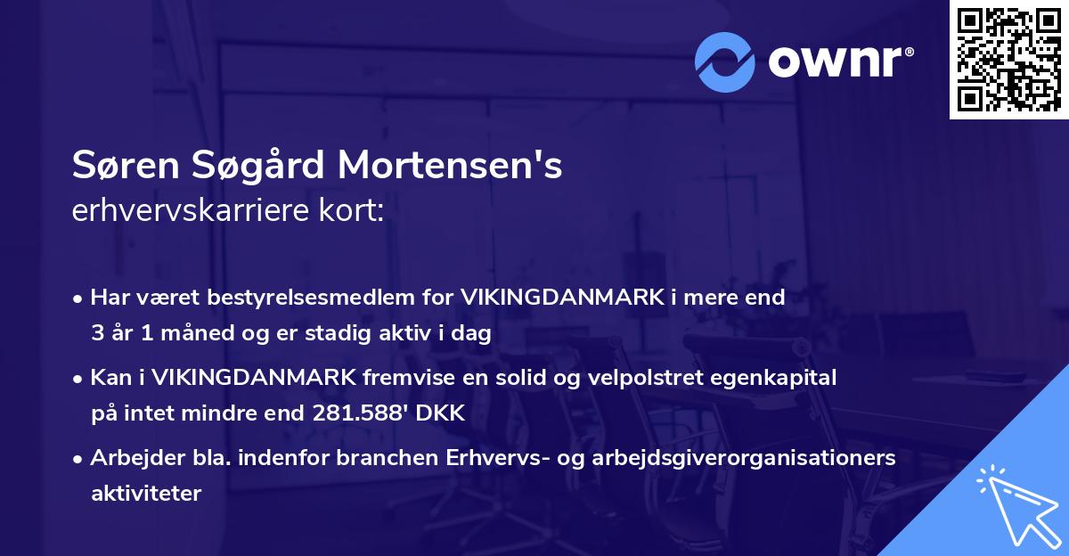 Søren Søgård Mortensen's erhvervskarriere kort