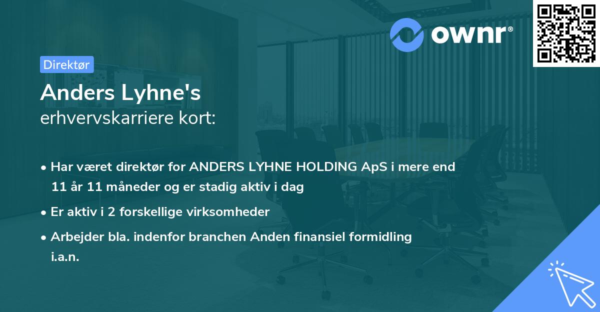 Anders Lyhne's erhvervskarriere kort