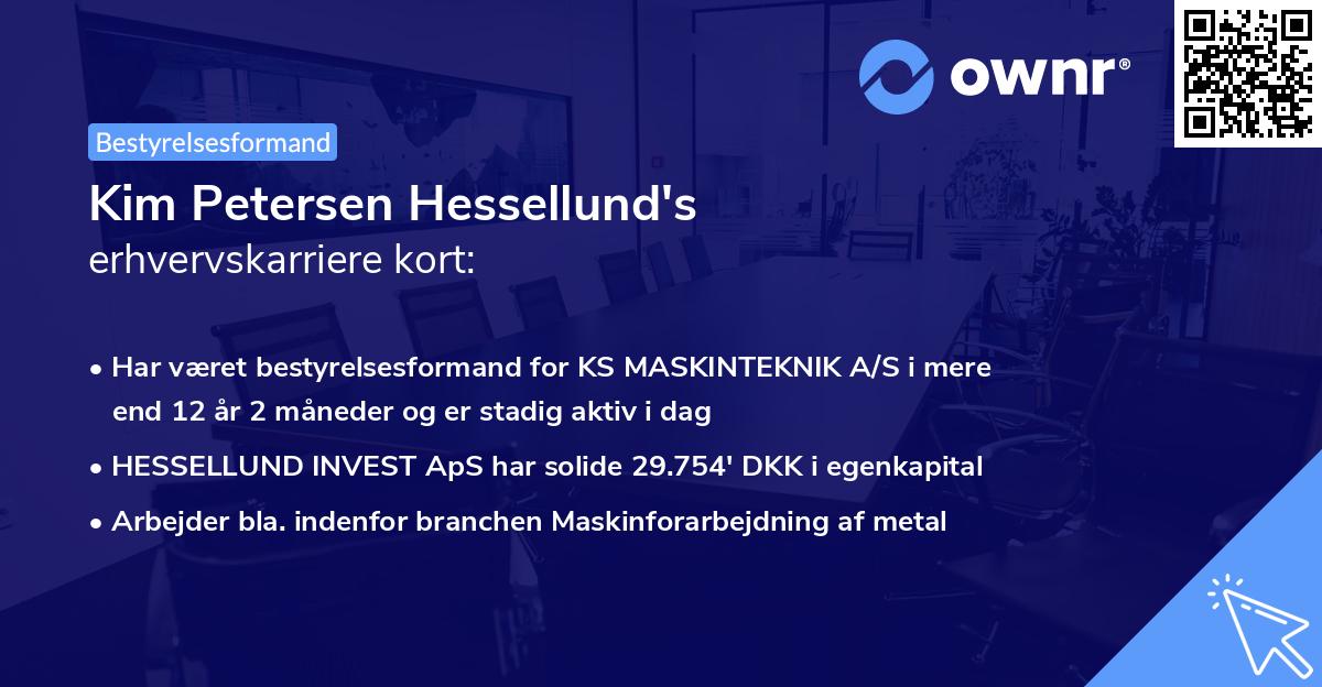 Kim Petersen Hessellund's erhvervskarriere kort
