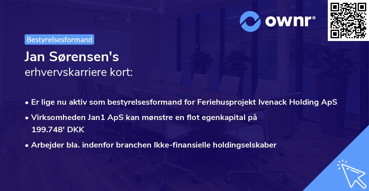 Jan Sørensen's erhvervskarriere kort