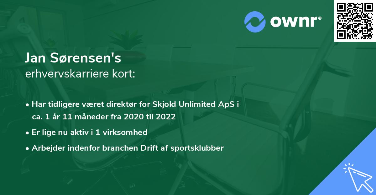 Jan Sørensen's erhvervskarriere kort