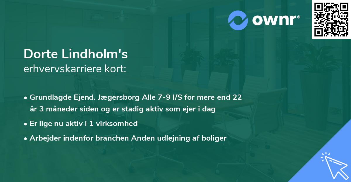 Dorte Lindholm's erhvervskarriere kort