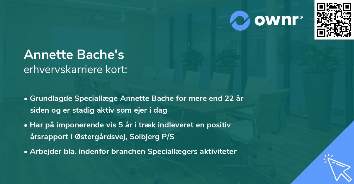 Annette Bache's erhvervskarriere kort