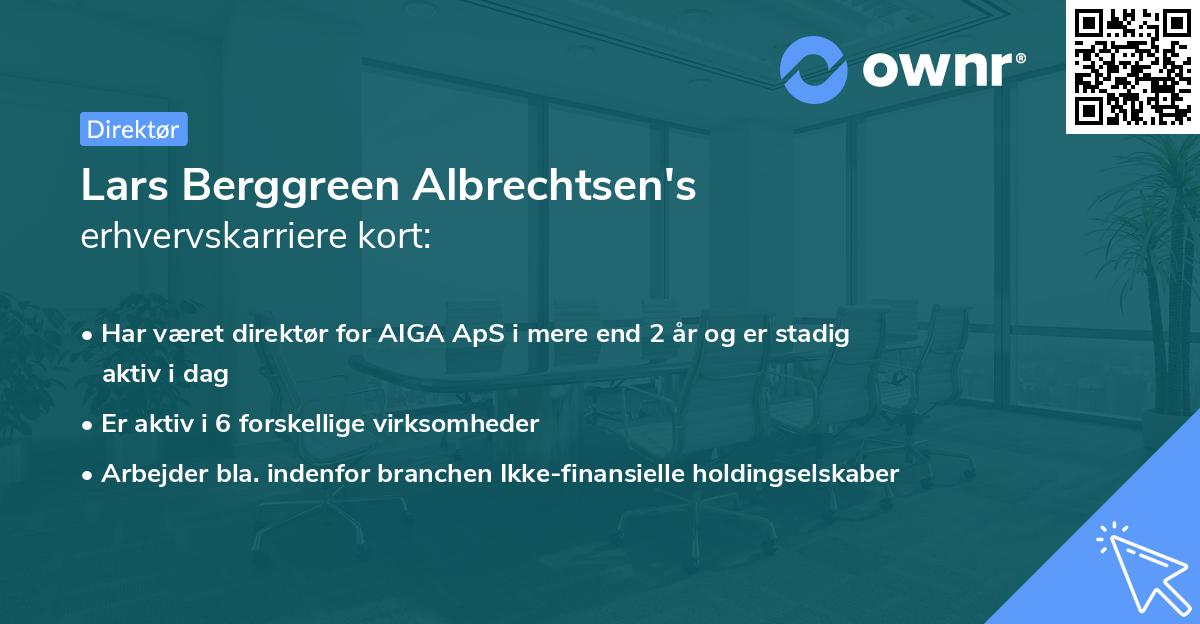 Lars Berggreen Albrechtsen's erhvervskarriere kort