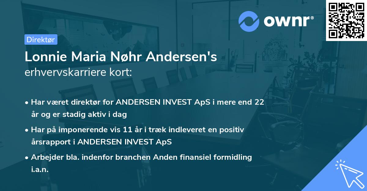 Lonnie Maria Nøhr Andersen's erhvervskarriere kort