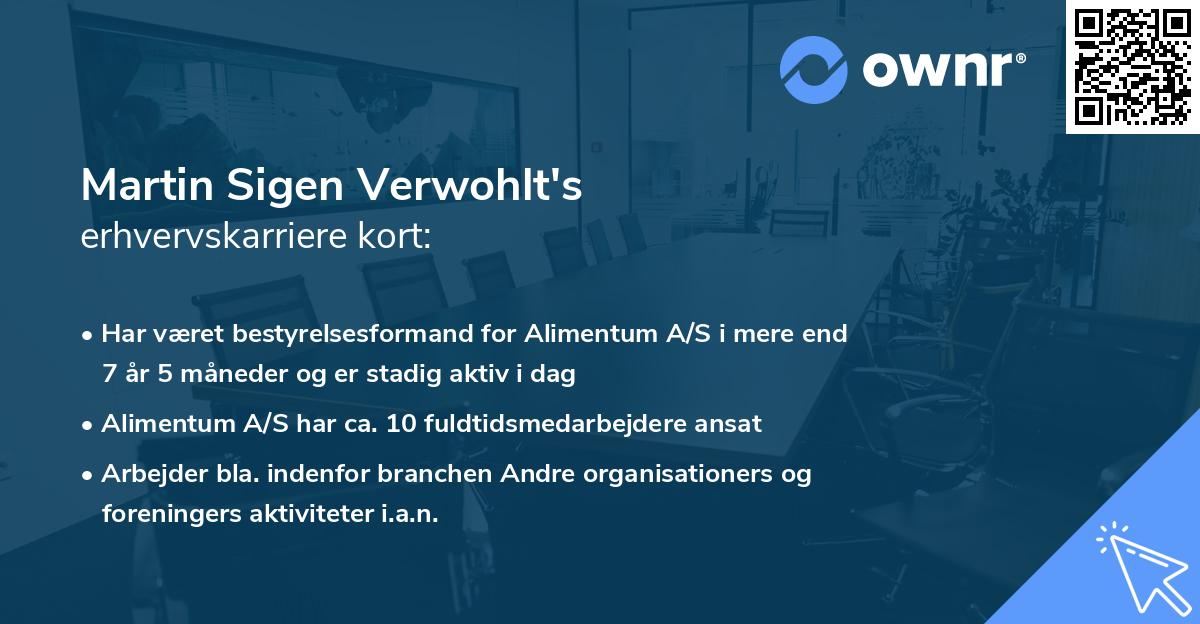 Martin Sigen Verwohlt's erhvervskarriere kort