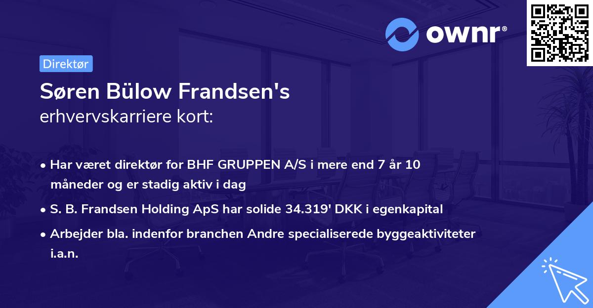 Søren Bülow Frandsen's erhvervskarriere kort