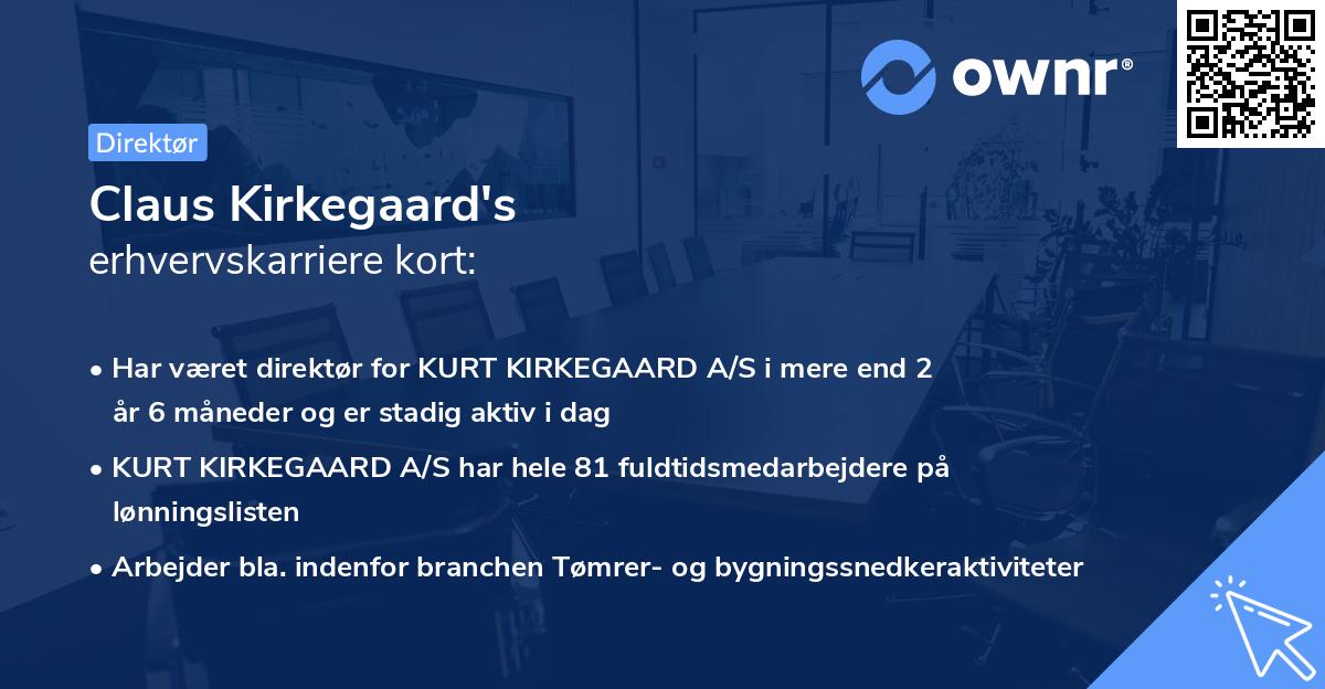 Claus Kirkegaard's erhvervskarriere kort