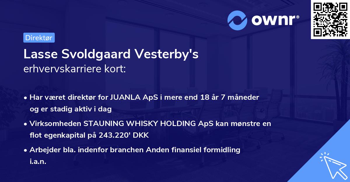 Lasse Svoldgaard Vesterby's erhvervskarriere kort