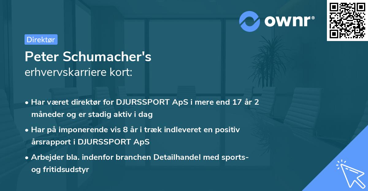 Peter Schumacher's erhvervskarriere kort