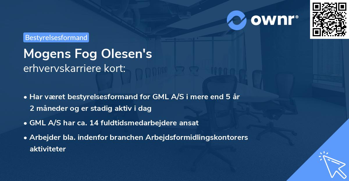 Mogens Fog Olesen's erhvervskarriere kort