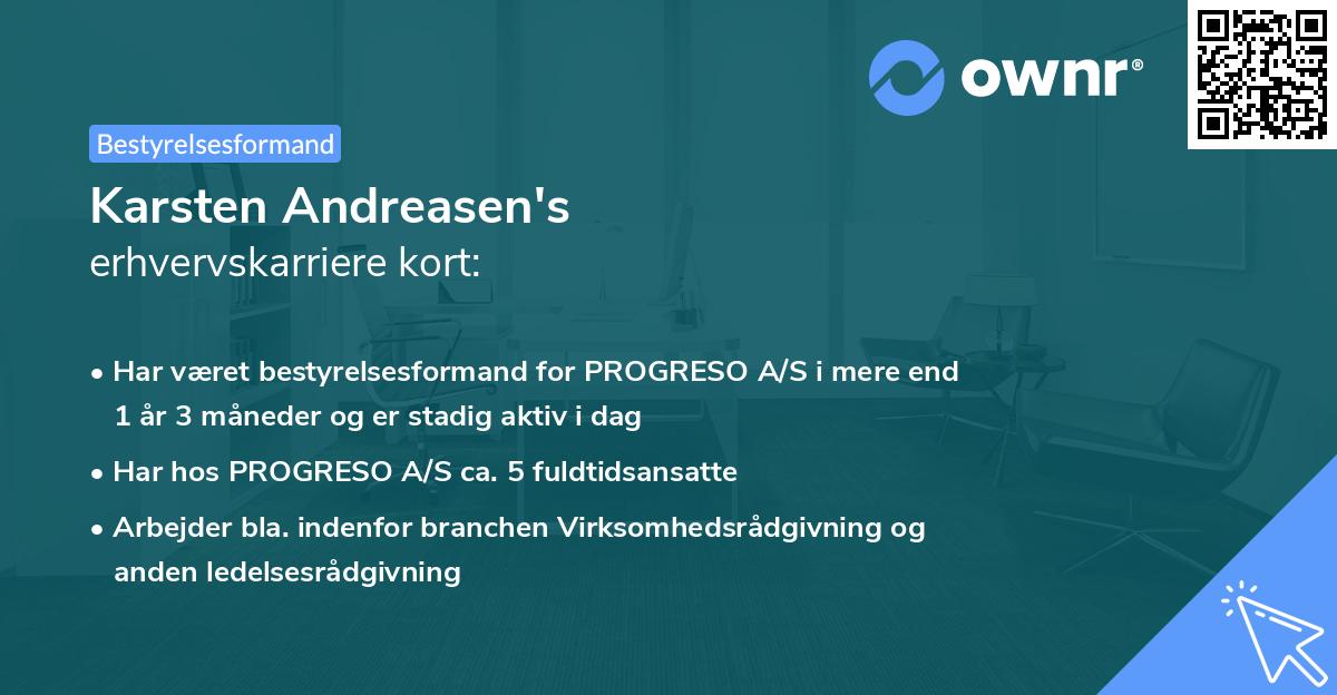Karsten Andreasen's erhvervskarriere kort