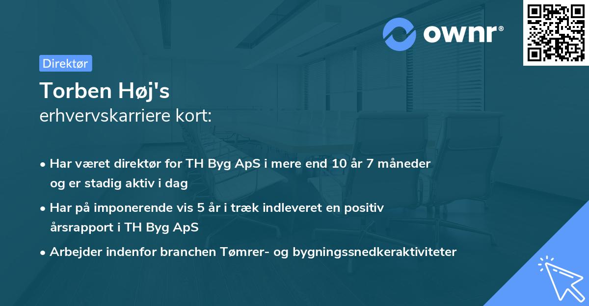 Torben Høj's erhvervskarriere kort
