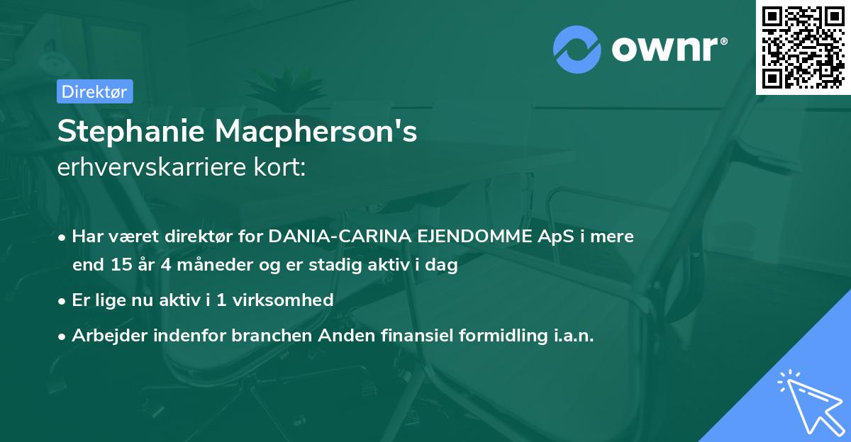 Stephanie Macpherson's erhvervskarriere kort