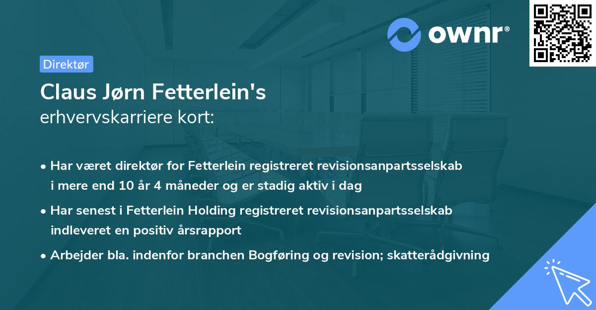 Claus Jørn Fetterlein's erhvervskarriere kort