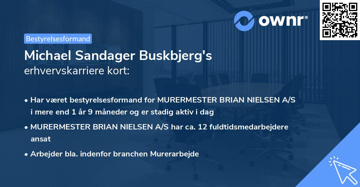 Michael Sandager Buskbjerg's erhvervskarriere kort