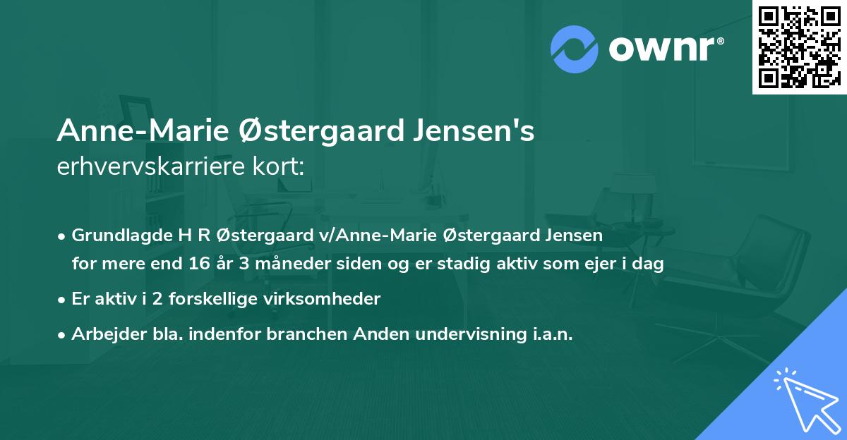 Anne-Marie Østergaard Jensen's erhvervskarriere kort